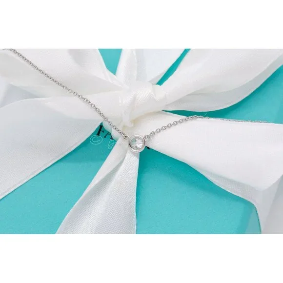 Tiffany & Co. Necklace Elsa Peretti "Diamonds By The Yard" .27ct in Platinum - Picture 4 of 9